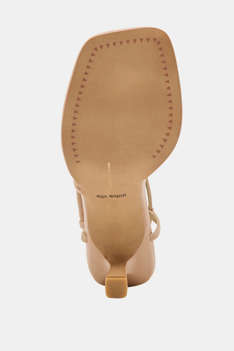 White Smoke Mylee Heels | Light Tan Leather Heel