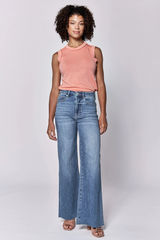 Light Gray Fiona High Rise Wide Leg Jean | Natal Jeans