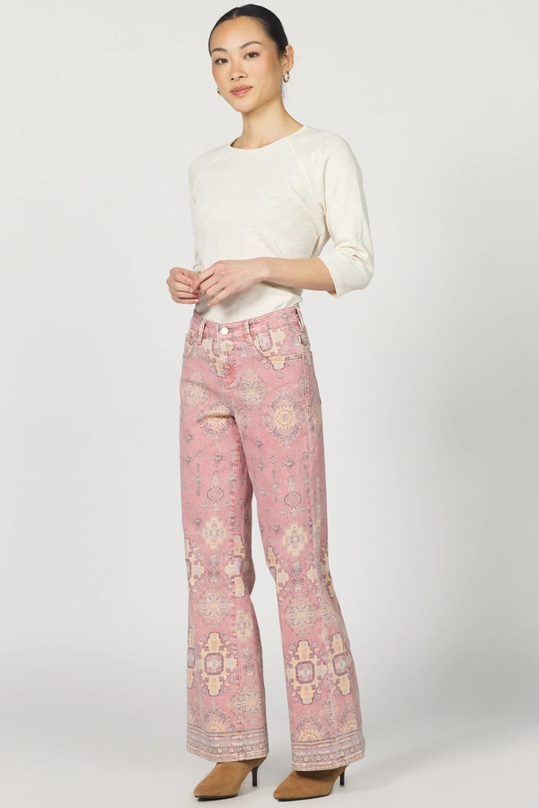 Light Gray Micah Novelty Wide Leg Jean | Tibetan Tapestry Jeans