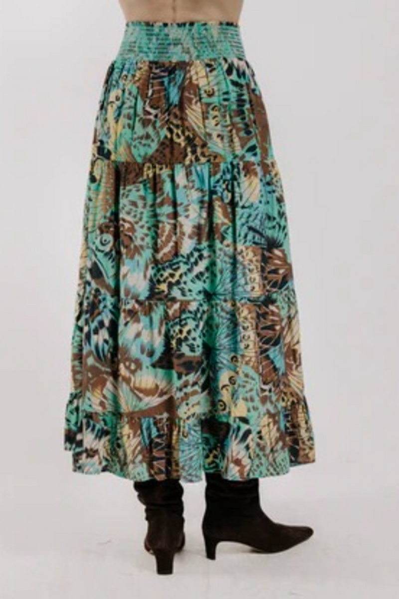 Dark Slate Gray Luelle Skirt in Born To Fly Print Maxi Skirt