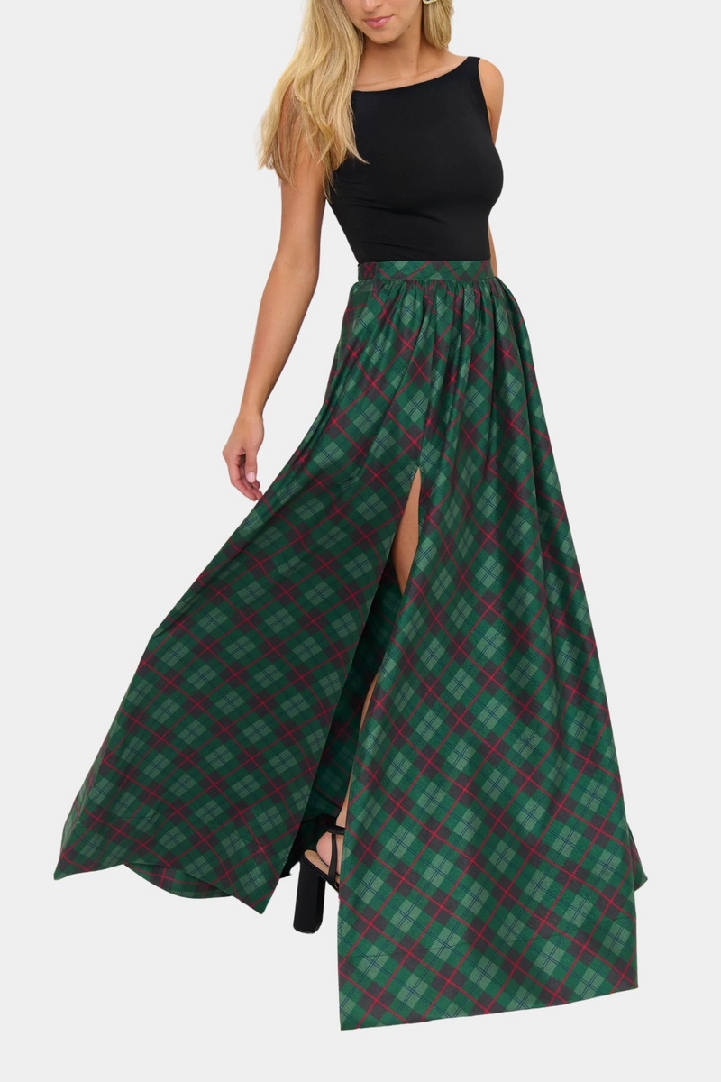Lavender Monroe Maxi Skirt in Mistletoe Plaid Maxi Skirt