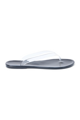 White Smoke Olsen Jelly Flip Flops | Clear/Black Flip Flop