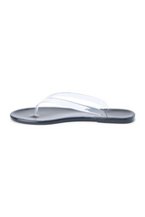 White Smoke Olsen Jelly Flip Flops | Clear/Black Flip Flop