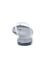 White Smoke Olsen Jelly Flip Flops | Clear/Black Flip Flop