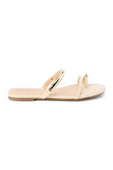 White Smoke Vacay Flat Sandal | Natural Sandal