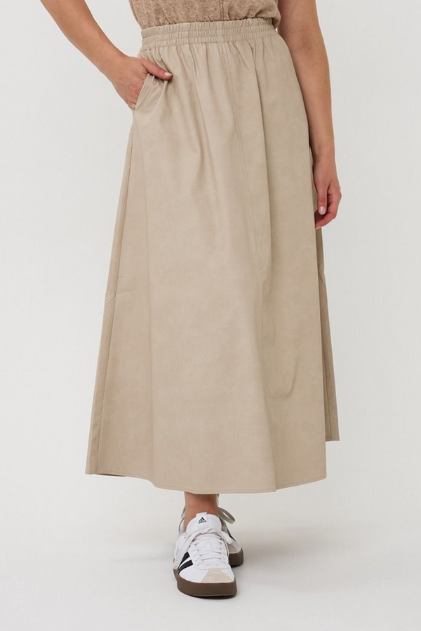 Light Gray Salem PU Maxi Skirt Maxi Skirt