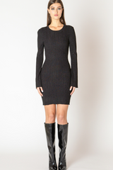 Antique White Blackjack Shimmer Sweater Dress Dress