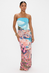 Lavender Taylor Tube Dress in Oasis Beach Club Maxi Dress