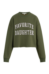 Dark Olive Green The Cropped Collegiate Sweatshirt Sweatshirt