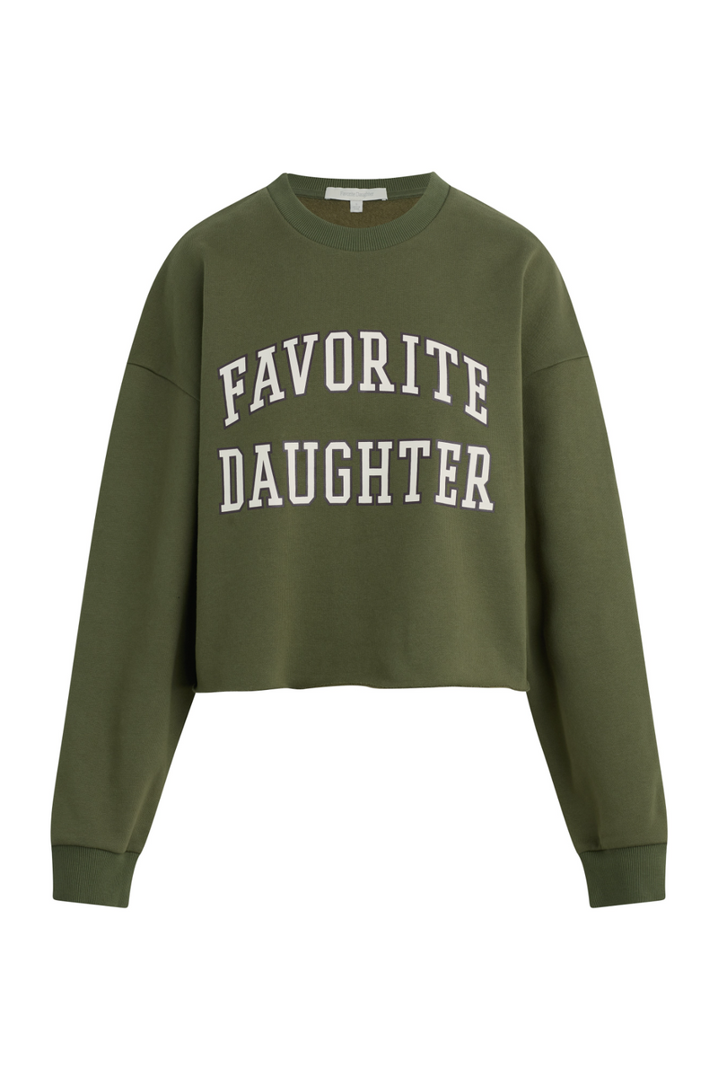 Dark Olive Green The Cropped Collegiate Sweatshirt Sweatshirt