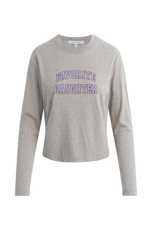 Dark Gray The Cropped Collegiate Long Sleeve Tee T Shirt