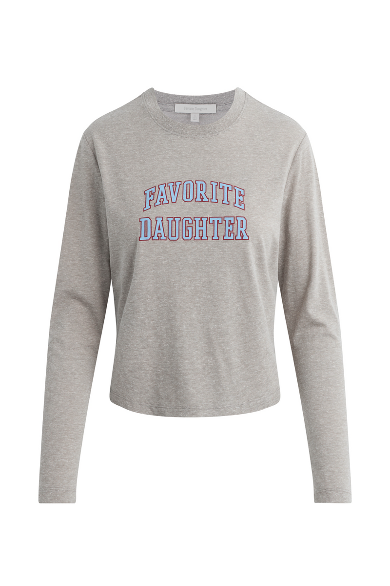 Dark Gray The Cropped Collegiate Long Sleeve Tee T Shirt