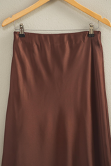 Dark Olive Green Amberleigh Satin Maxi Skirt Maxi Skirt