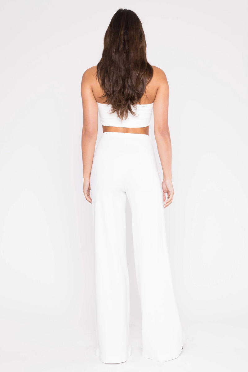 White Smoke Ponte Knit Bandeau Top Top