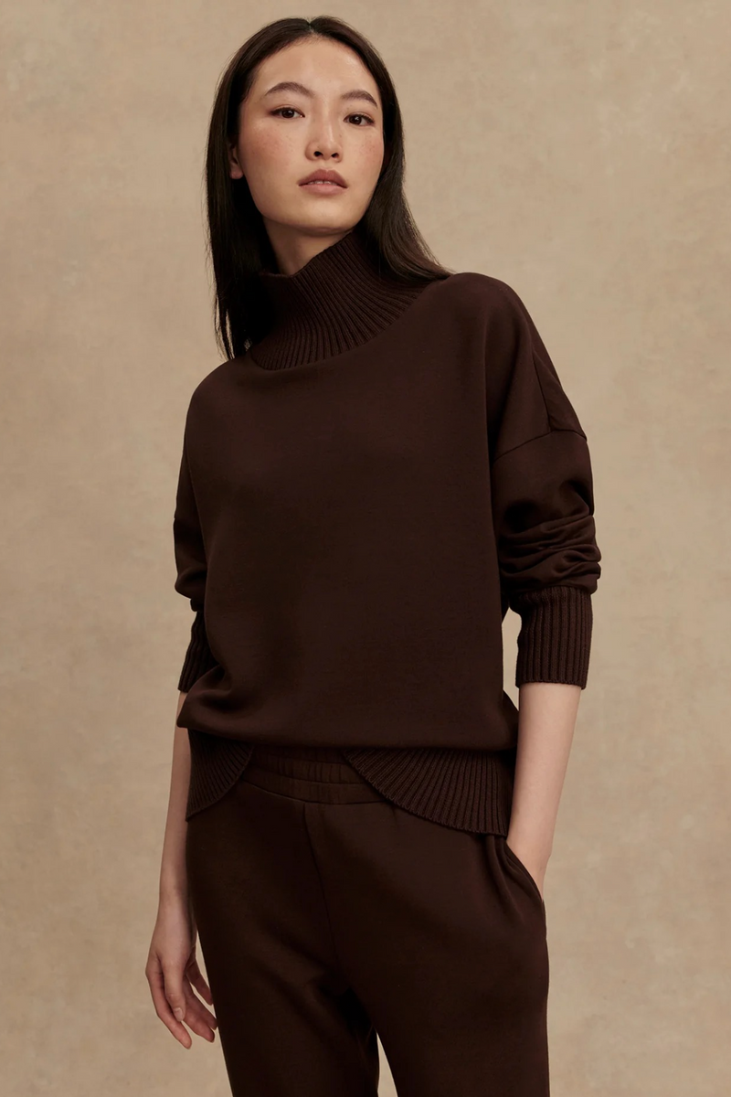 Black Baker High Neck Sweat Sweatshirt