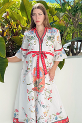 Antique White Cape Midi in Ivory Garden Soiree Midi Dress