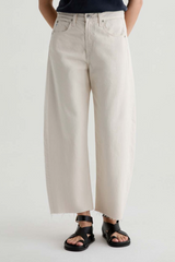 Light Gray Hattie Crop High Rise Barrel | Opal Stone Jeans