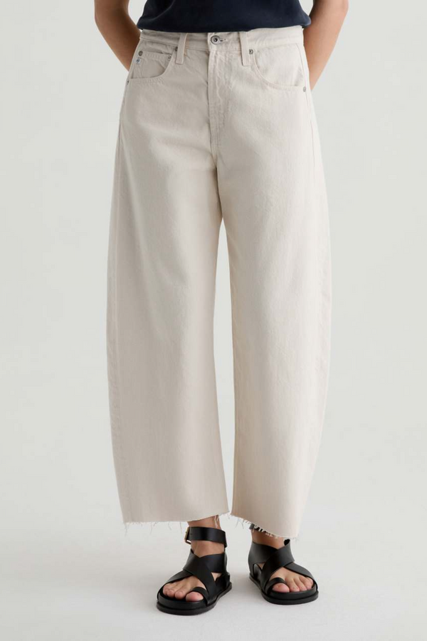Light Gray Hattie Crop High Rise Barrel | Opal Stone Jeans