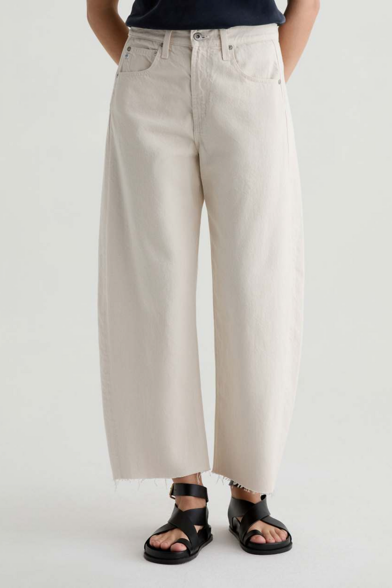 Light Gray Hattie Crop High Rise Barrel | Opal Stone Jeans