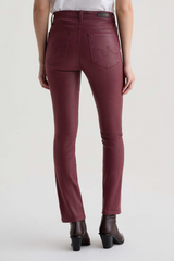Dark Slate Gray Mari Mid-Rise Slim Straight | Leatherette Winery Pant