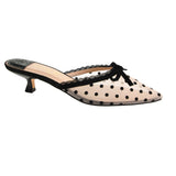 Black Mel Dot Kitten Heel | Natural/Black Heel