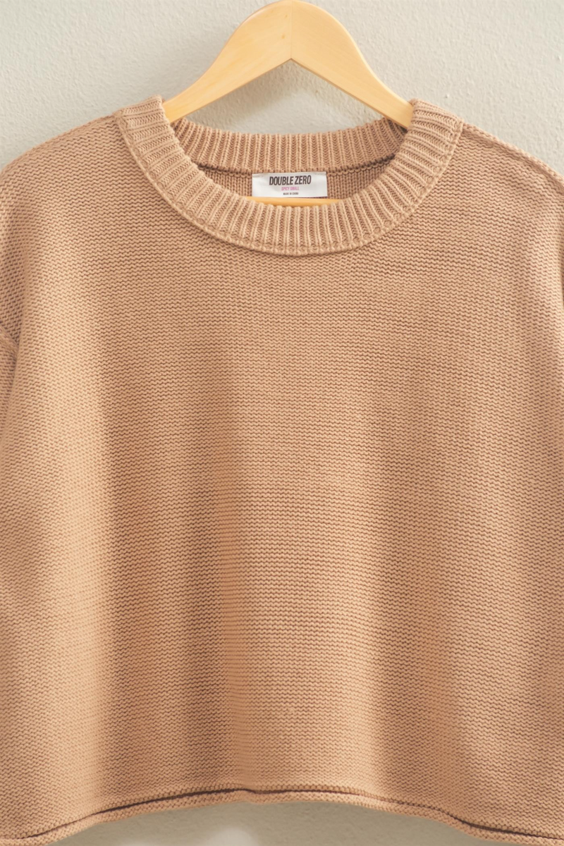 Rosy Brown Sanders Cropped Top Sweater