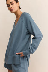 Light Gray Modern V Neck Weekender Sweater