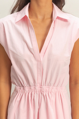 Misty Rose Daly Shirred Mini Dress Mini Dress