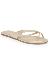White Smoke Lenex Thong Sandal | Platinum Embossed Stella Sandal