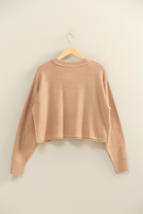 Light Gray Sanders Cropped Top Sweater