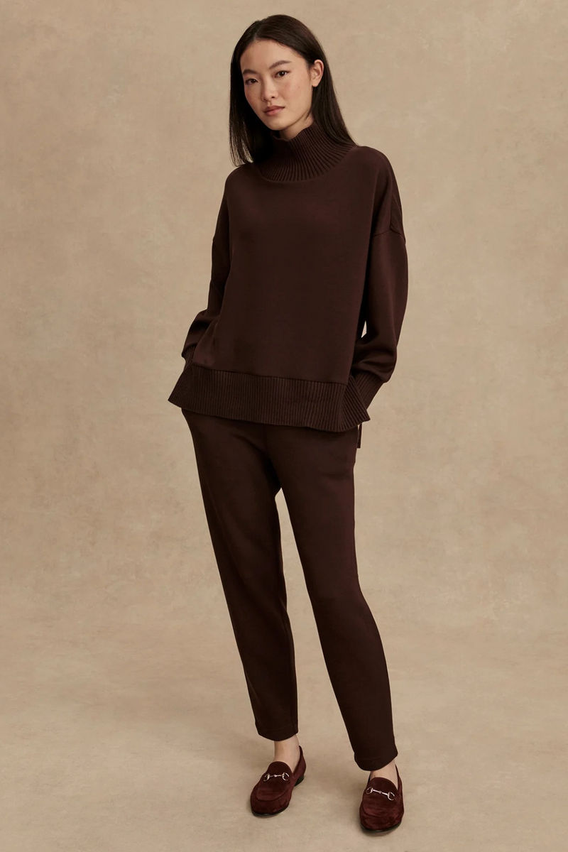 Rosy Brown Baker High Neck Sweat Sweatshirt