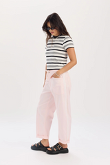 Lavender Villa Pink Drawstring Barrel Jean Jeans