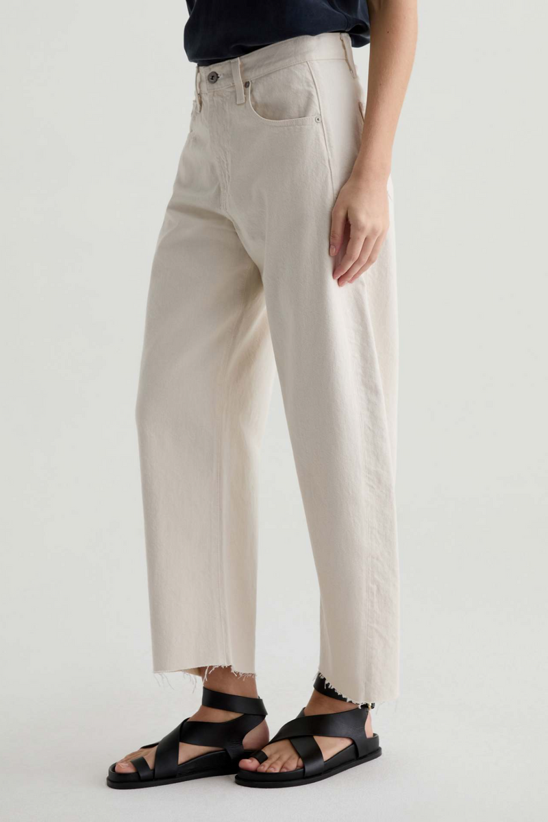 Light Gray Hattie Crop High Rise Barrel | Opal Stone Jeans
