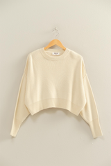 Light Gray Paulette Oversized Cropped Sweater Sweater