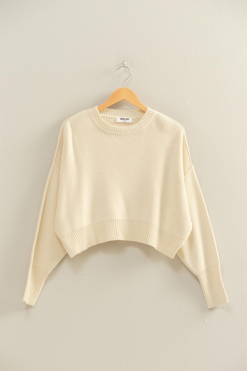Light Gray Paulette Oversized Cropped Sweater Sweater