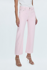 Lavender Lexi Mid Rise Bowed Straight Jean | Blush Jeans