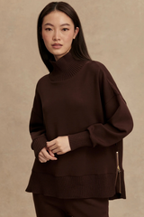 Black Baker High Neck Sweat Sweatshirt