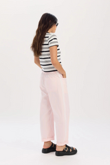 Lavender Villa Pink Drawstring Barrel Jean Jeans