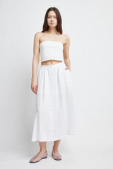 Lavender Rylie Linen Button Skirt Midi Skirt