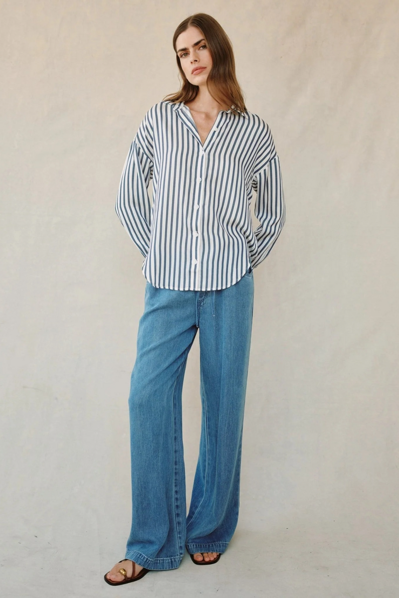 Gray Oversized Button Down Shirt