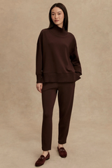 Rosy Brown Baker High Neck Sweat Sweatshirt