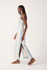 Misty Rose Off White Aquarium Cut-Out Linen Maxi Dress Maxi Dress