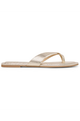 White Smoke Lenex Thong Sandal | Platinum Embossed Stella Sandal