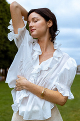 Light Gray Greta Ruffled Blouse Blouse
