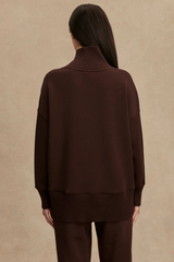 Rosy Brown Baker High Neck Sweat Sweatshirt