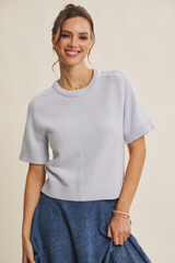 Light Gray Everyday Raglan Sweater Top Top