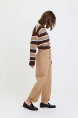 Lavender Villa Drawstring Barrel | Latte Jeans