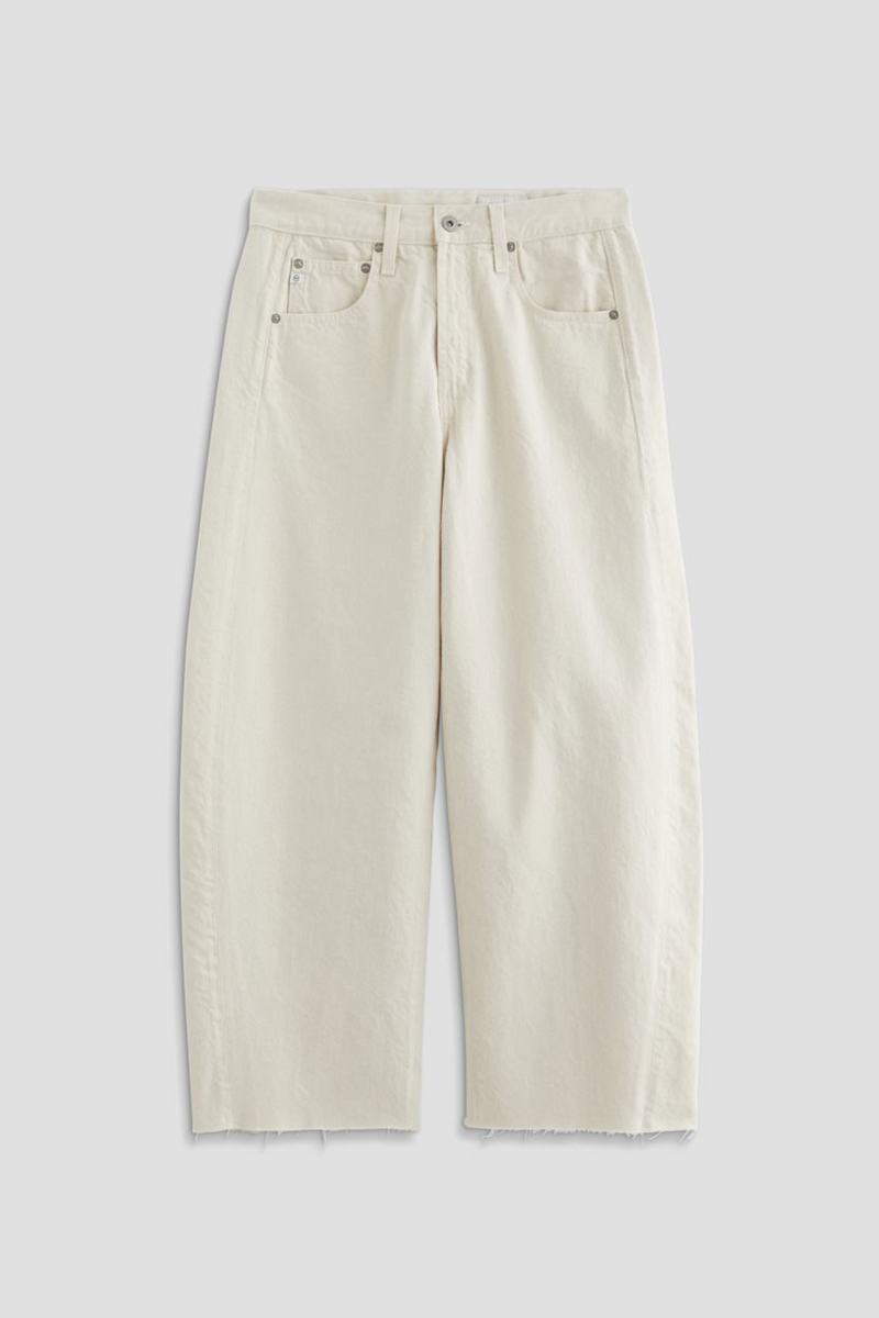 Light Gray Hattie Crop High Rise Barrel | Opal Stone Jeans