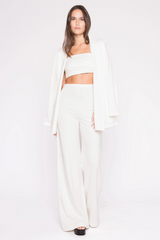 White Smoke Ponte Knit Bandeau Top Top