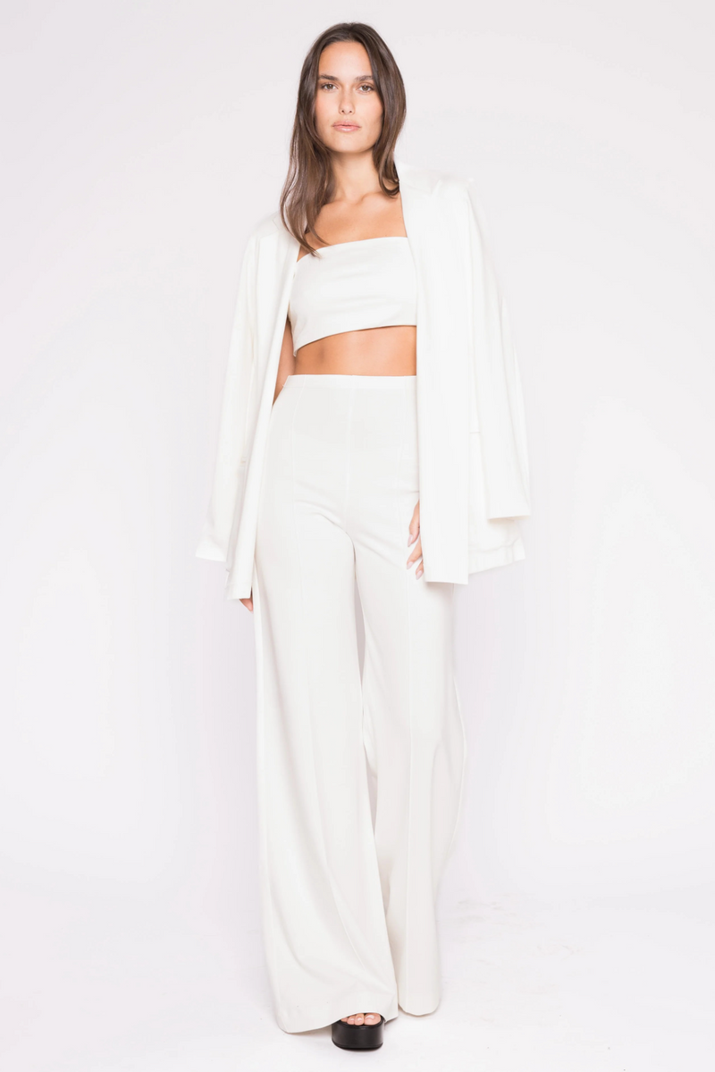 White Smoke Ponte Knit Bandeau Top Top